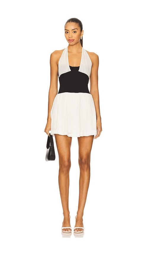 Free People x REVOLVE x free-est Babetown Mini Dress in Black,Cream.  XS. Also in L