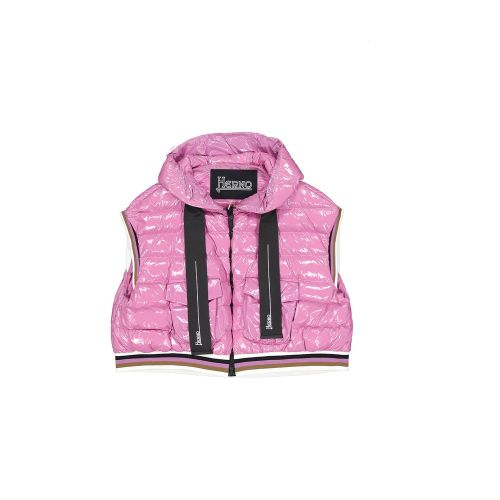 Down-Filled Quilted Vest — Pink
