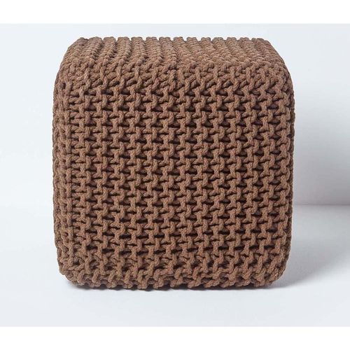 Cube Cotton Knitted Pouffe Footstool
