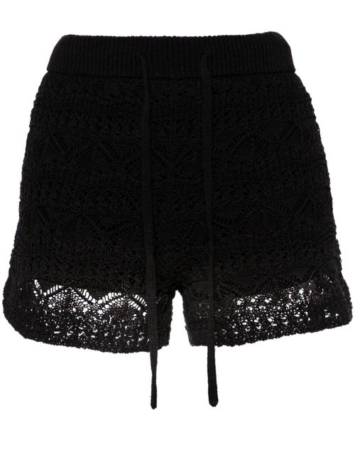 Loreen crochet-knit shorts - Black