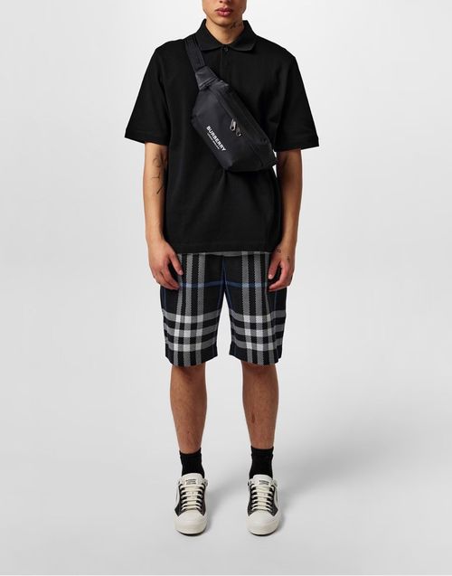 Short Sleeved Cotton Polo Shirt — Black