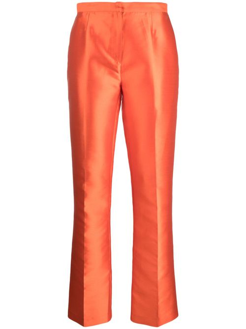 Satin straight-leg trousers - Orange