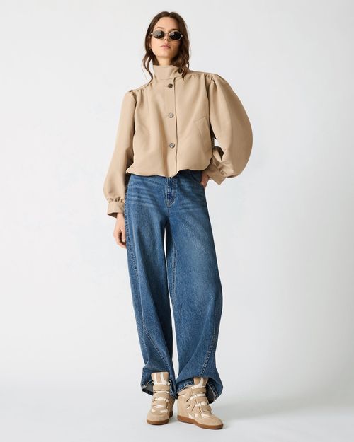 Steve Madden Women's Deedee Jacket Long Sleeve Button Up Jackets & Coats - Tan - - Polyester