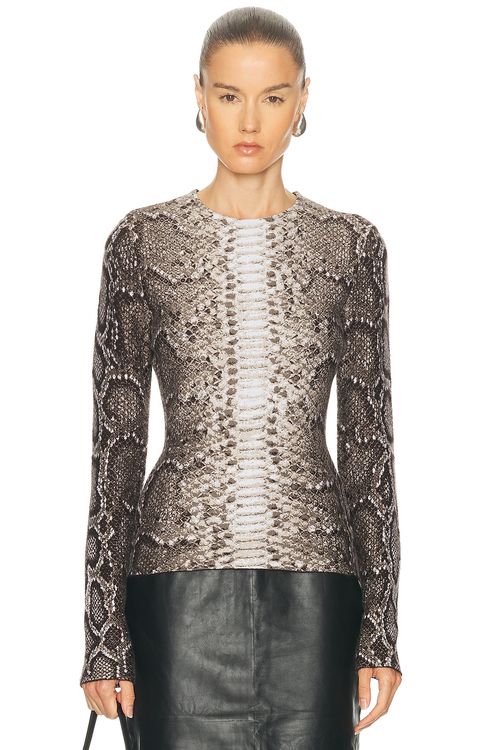 Gabriela Hearst Asha Top in Greyscale - Grey. XS also in