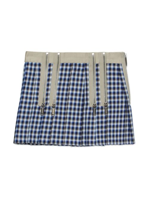 Check-pattern mini skirt - Blue