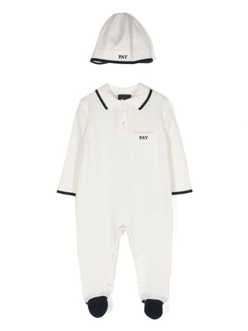 Logo-embroidered pyjamas (set of two) - Neutrals