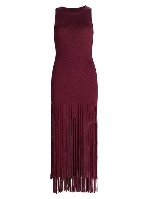Women's Margaux Fringe-Hem Dress - Electric Cherry Gold