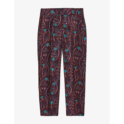 Womens Zayla Jacquard Tapered-Leg Woven Trousers