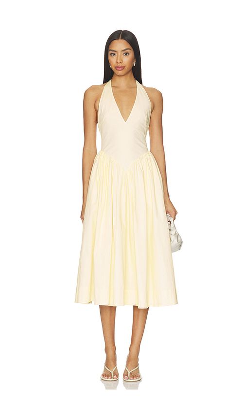 Tularosa Stella Midi Dress in Yellow. XL. Also in L, M