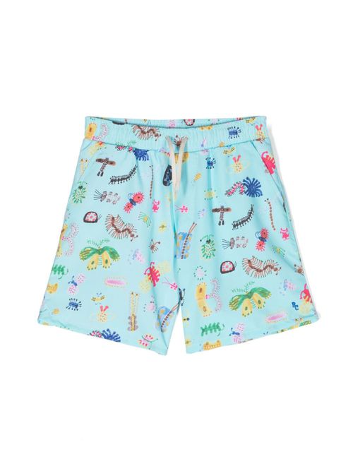 Graphic-print swim shorts - Blue