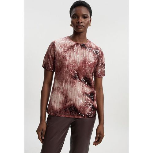 Karen Millen Womens Ombre Sequin Woven Strong Shoulder Top - Multicolour Polyamide