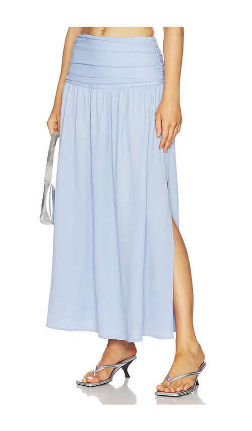 MINKPINK Luna Yoke Detail Maxi Skirt in Baby Blue. XS. Also in S, M