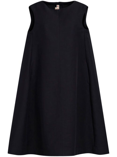 Flared cotton midi dress - Black
