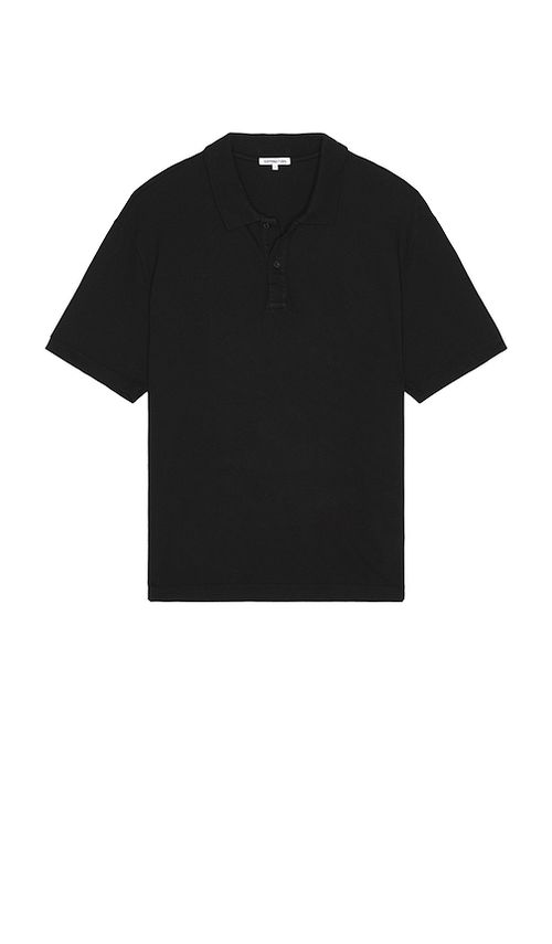 COTTON CITIZEN Lennon Polo Tee in Jet Black - Black. S also in XL/1X