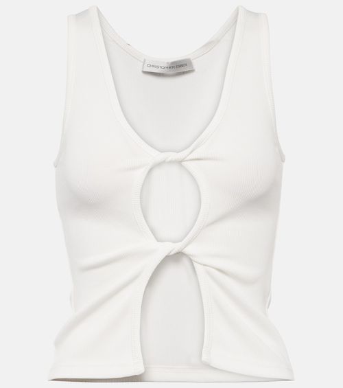 Cutout jersey tank top