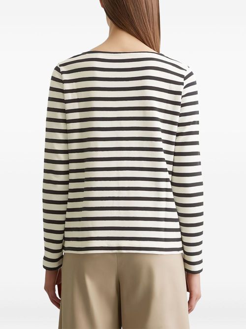 Striped long-sleeve T-shirt - White