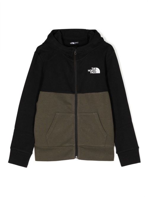 Logo-print zip-up hooded jacket - Black