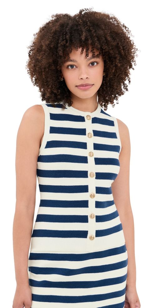 Devin Tank Navy Stripe Delight Knit