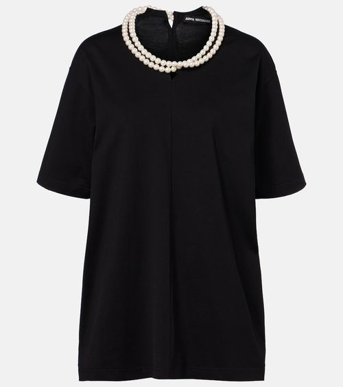 Oversized embellished cotton T-shirt