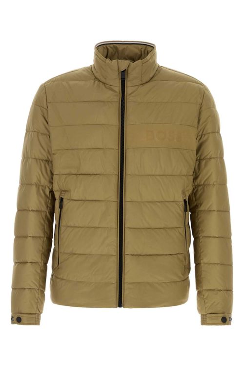 Quilted Polyester Padded Down Jacket — Beige