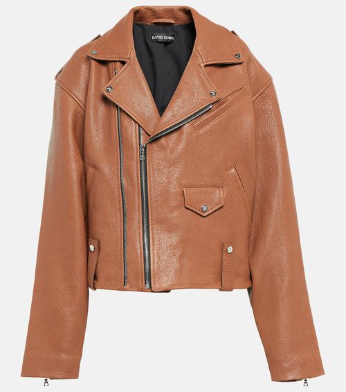 Oversized leather jacket