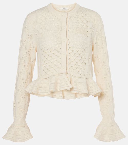 Chloé Crochet cotton, wool and silk cardigan