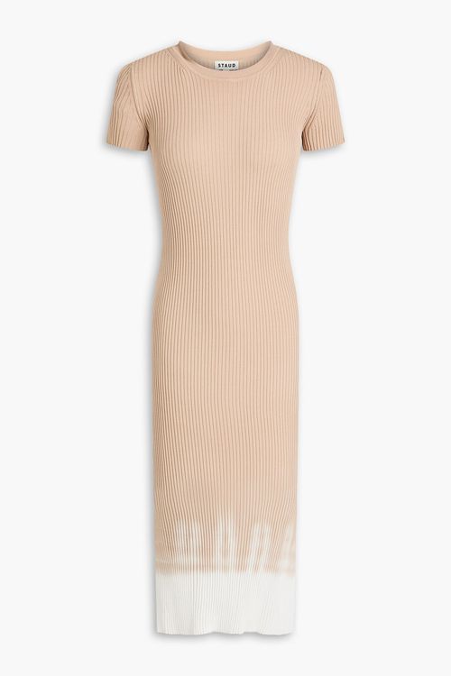 Colleen dégradé ribbed-knit dress - Neutral - L