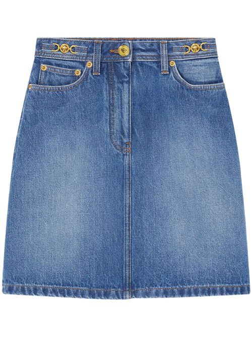 A-line denim mini skirt - Blue