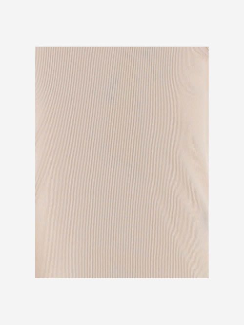 Ruffled Ribbed Cotton Tank Top — Rose