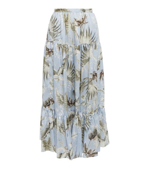Olympia printed cotton midi skirt