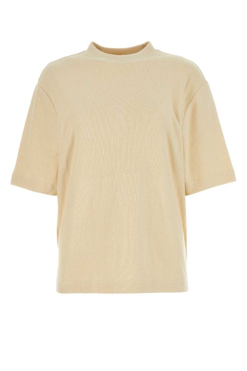 Oversized Terry Cotton T-Shirt — Beige