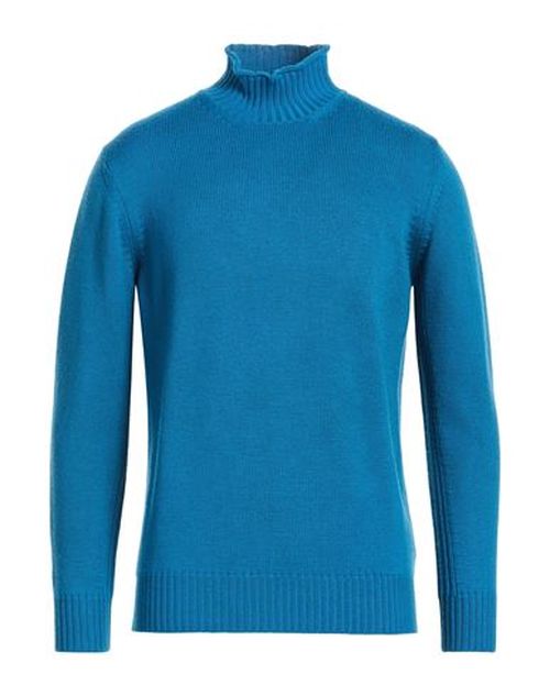 Man Turtleneck Azure Size 40 Wool