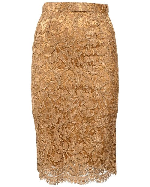 Lace Detail Midi Pencil Skirt (Authentic Pre-Loved)