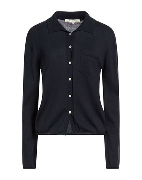 Woman Cardigan Navy Size L Cotton, Cashmere, Silk