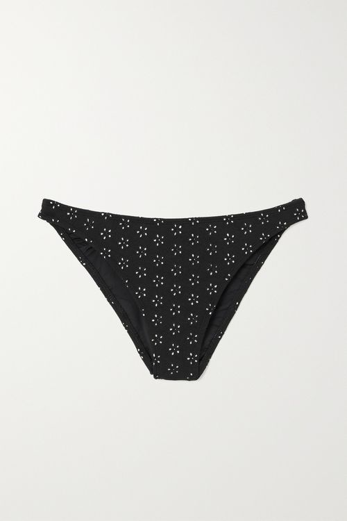 + Net Sustain Recycled-broderie Anglaise Bikini Briefs - Black