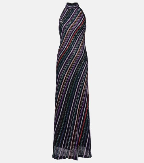 Sequined striped gown