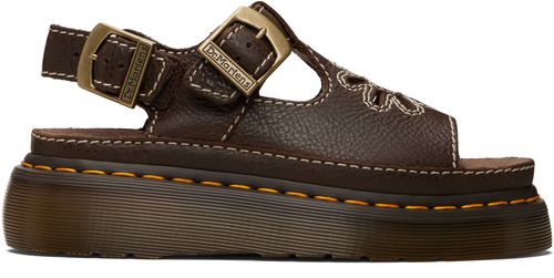 Brown Dunnet Flower Full Grain Leather Sandals