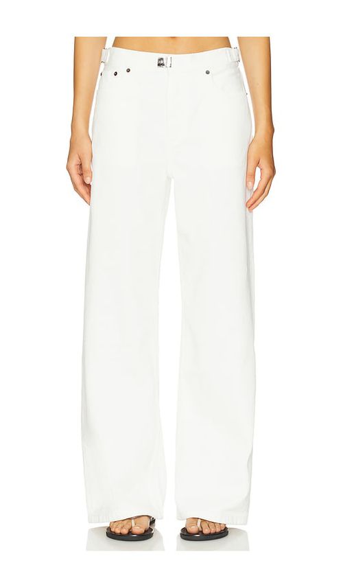 Still Here Buckle Wide Leg Jeans in White.  32. Also in 24, 25, 26, 28
