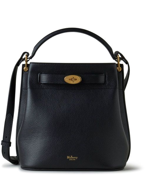 Small Islington leather bucket bag - Black