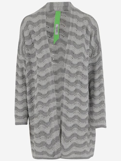 Grey Wavy-pattern Cardigan