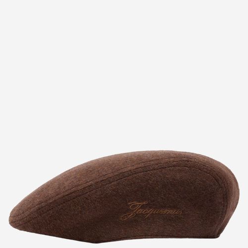 Dark Brown Embroidered Flat Beret Hat