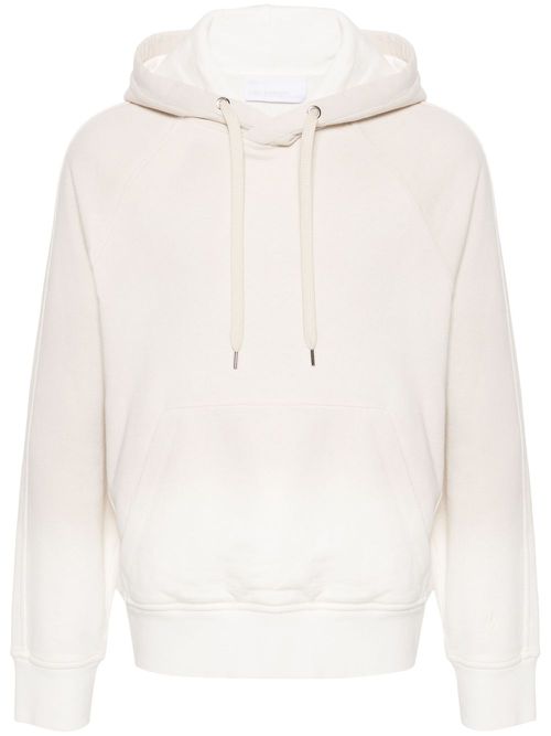 Ombré-effect cotton hoodie - White