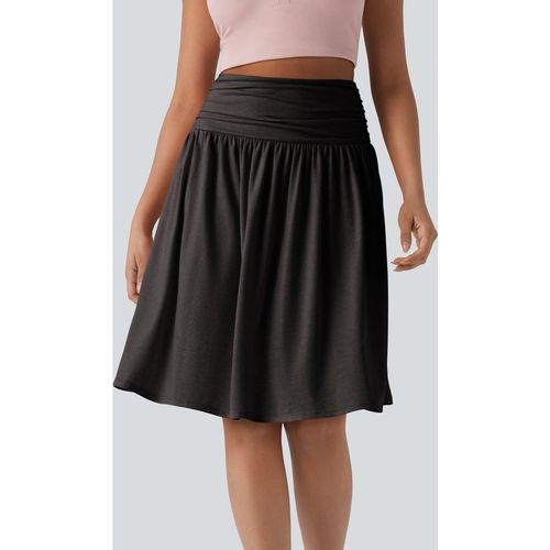 Halara High Waisted Ruched Pocket Flowy Skirt - Earthwood Brown - XLregular
