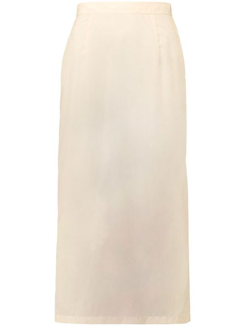 High-waisted chiffon midi skirt - Yellow