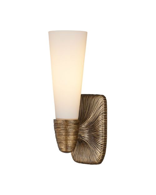 Opaque White Antique Brass Wall Sconce from the Bonaz Collection