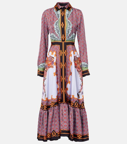 San Pietro printed silk maxi dress