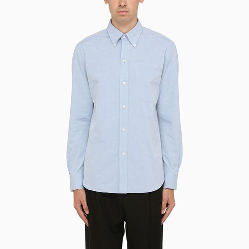 Salvatore Piccolo Blue Cotton Poplin Button-Down Shirt