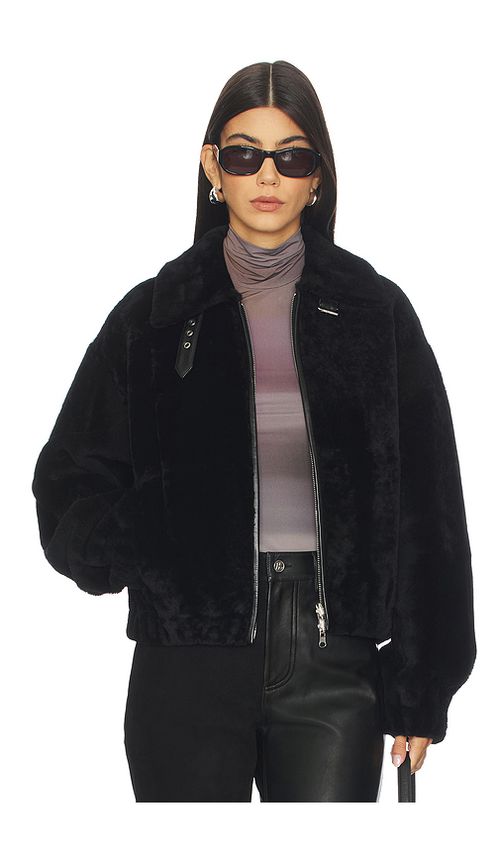 Helmut Lang Shearling Bomber in Black. XS. Also in