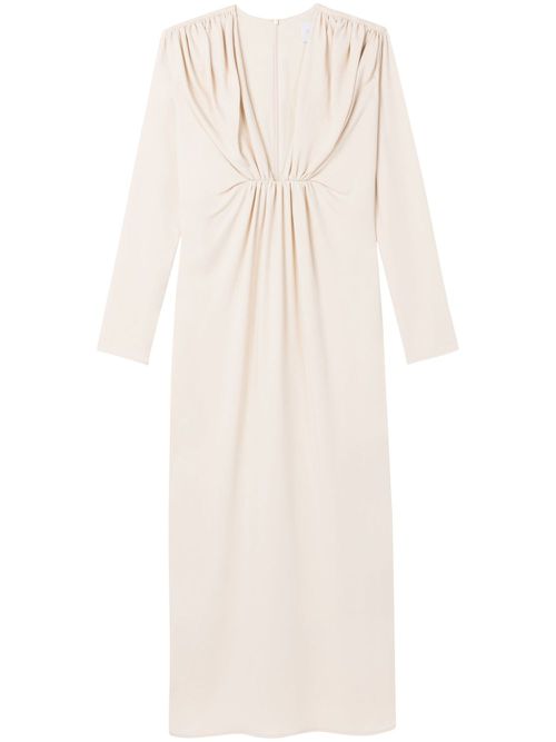 Aphrodite gathered midi dress - Neutrals