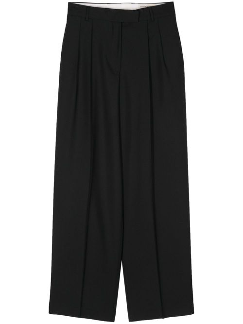 Pleated tapered trousers - Black